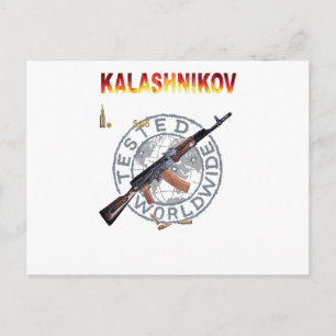 CARTÃO POSTAL AK-47 RARO EXÉRCITO RUSSO KALASHNIKOV MILITAR