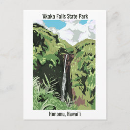 Cartão Postal Akaka Falls Hawaii Waterfall Tropical Landscape