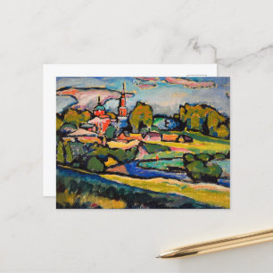 Cartão Postal Akhtyrka, Paisagem com a Igreja Vermelha por Kandi