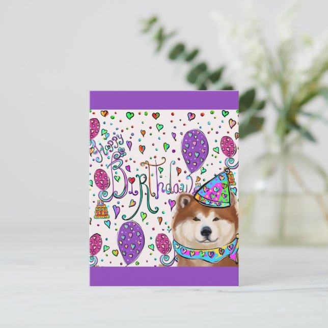 CARTÃO POSTAL AKITA (Em pé/Frente)