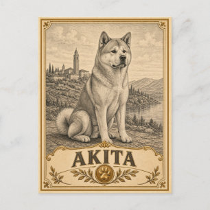 Cartão Postal Akita, Coleção de Cães Antigos