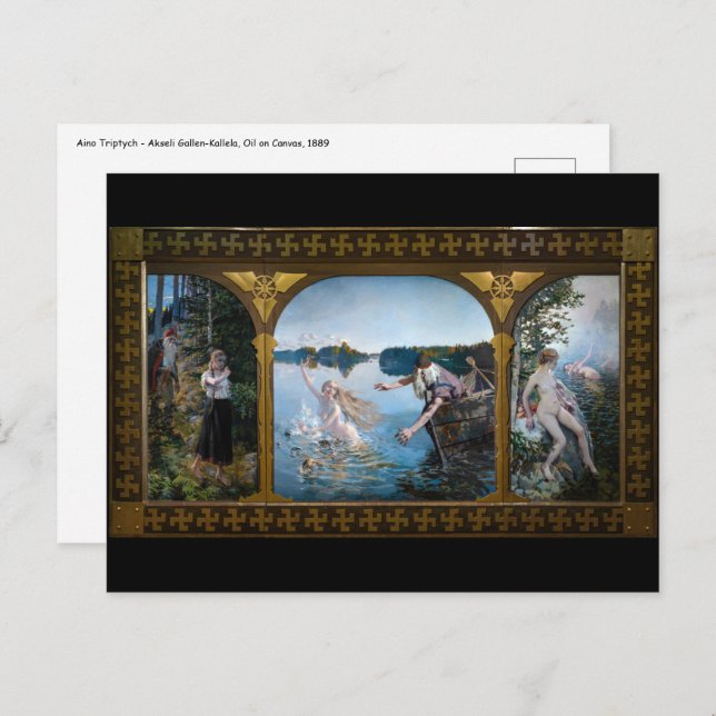 Cartão Postal Akseli Gallen-Kallela - Aino Triptych (Frente/Verso)