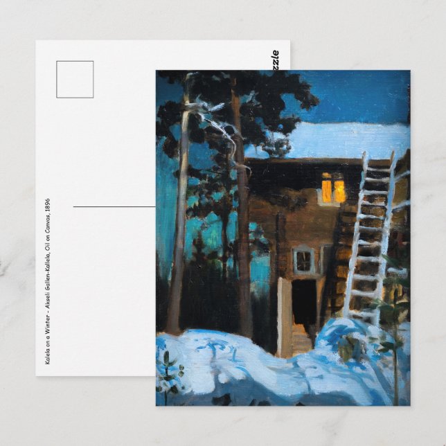 Cartão Postal Akseli Gallen-Kallela - Kalela no inverno (Frente/Verso)