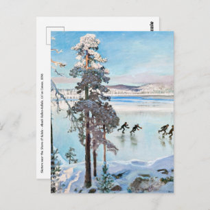 Cartão Postal Akseli Gallen-Kallela - Patinadores perto de Kalel