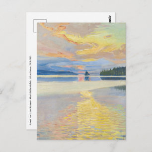 Cartão Postal Akseli Gallen-Kallela - Sunset sobre o lago Ruoves