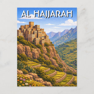 Cartão Postal Al Hajjarah Viagem no Iêmen