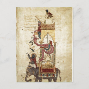 Cartão Postal Al-Jazari: Relógio de elefante (relógio mecânic