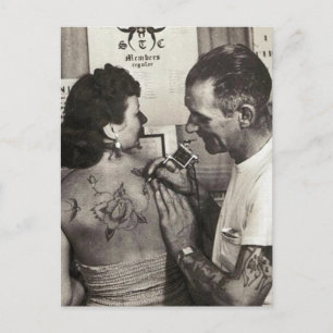 Cartão Postal Al Shieferly tattoos Rosa