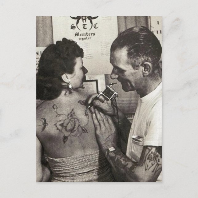 Cartão Postal Al Shieferly tattoos Rosa (Frente)