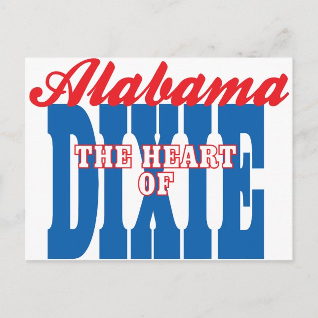 Cartão Postal Alabama Coração de Dixie (Frente)