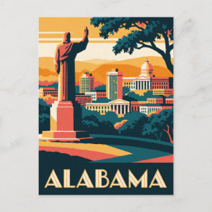 Cartão Postal Alabama EUA História do Sul e Viagens Costeiras 🧭