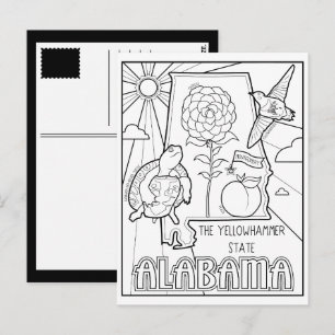 Cartão Postal alabama me colore colagem