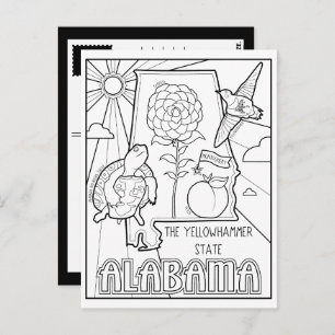 Cartão Postal alabama me coloriu colagem