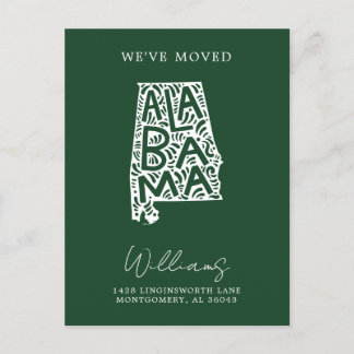 Cartão Postal ALABAMA | Mudança de endereço
