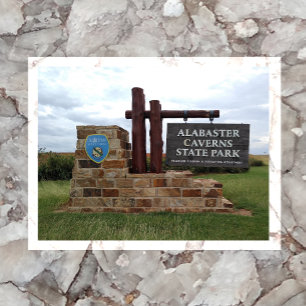 Cartão Postal Alabaster Caverns State Park Entrance Sign, OK