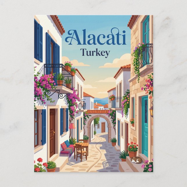 Cartão Postal Alacati Turquia (Frente)