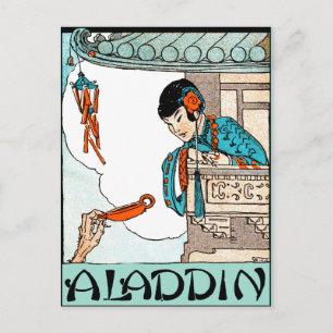 Cartão Postal Aladdin Lanterna Mágica Chinesa Vintage 