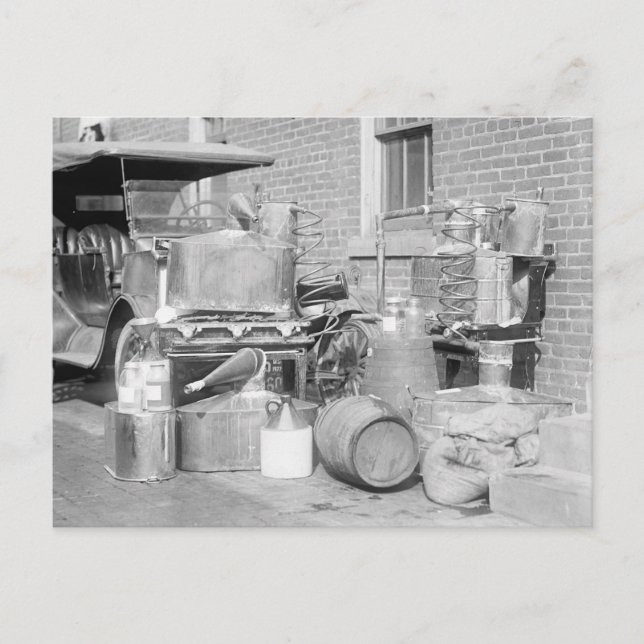 Cartão Postal Alambique de Moonshine Confiscado, 1922 (Frente)