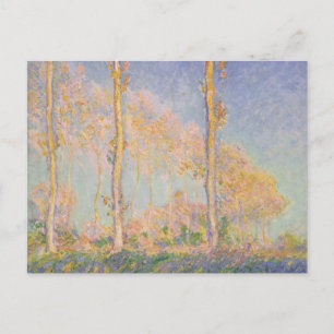 Cartão Postal Álamos, paisagem impressionista, Claude Monet