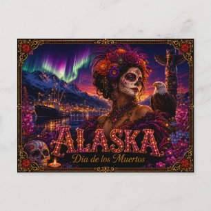 Cartão Postal Alasca Dia dos Mortos Retro