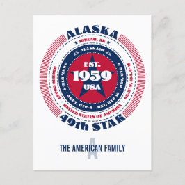 Cartão Postal Alasca, Juneau, AK, Patriótico, Monograma