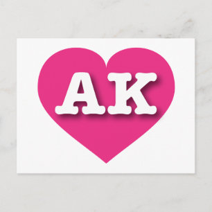 Cartão Postal Alaska Hot Pink Heart - Eu amo AK