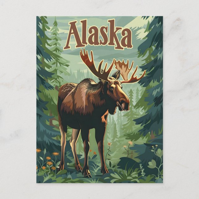 Cartão Postal Alaska Moose (Frente)