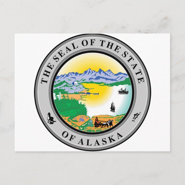 Cartão Postal Alaska State Seal (Frente)
