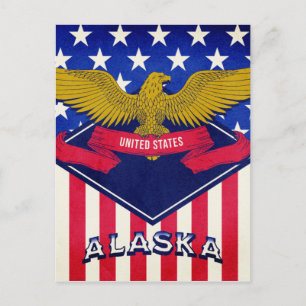 Cartão Postal Alaska USA Flag