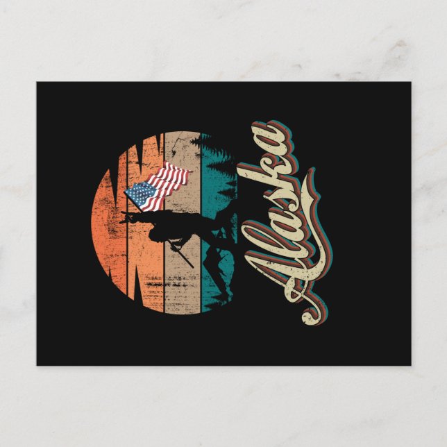 Cartão Postal Alaska USA Flag (Frente)