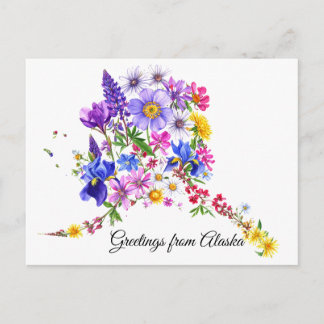 Cartão Postal Alaskan Wildflowers Greeting Card