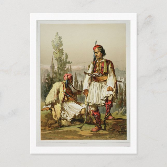 Cartão Postal Albaneses, mercenários do exército otomano, bar. b (Frente)