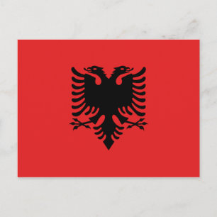 Cartão Postal Albânia - Bandeira albanesa -