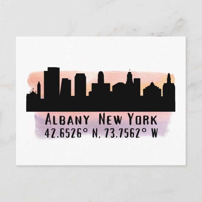 Cartão Postal Albany NY City Skyline (Frente)