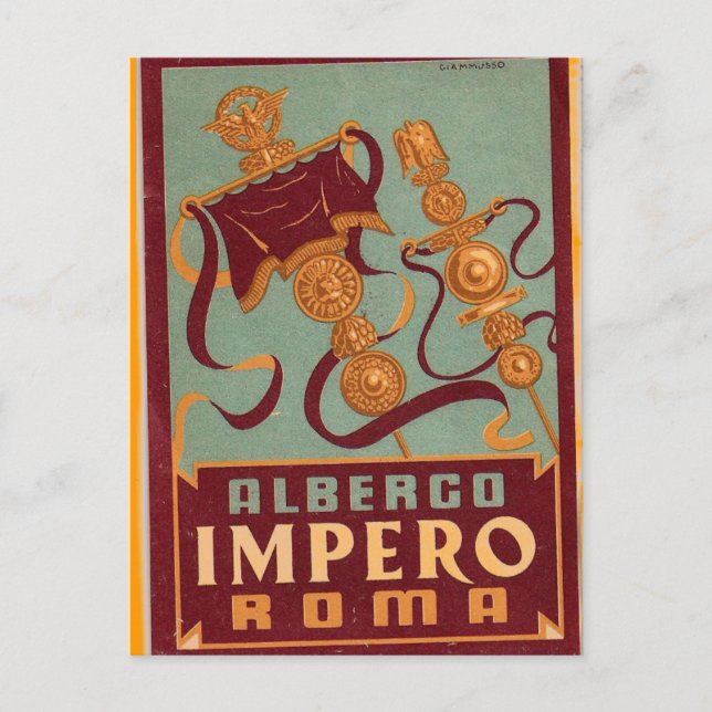 Cartão Postal albergo impero roma (Frente)
