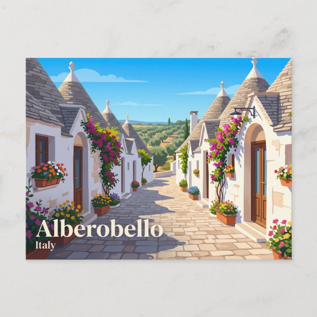 Cartão Postal Alberobello Itália (Frente)