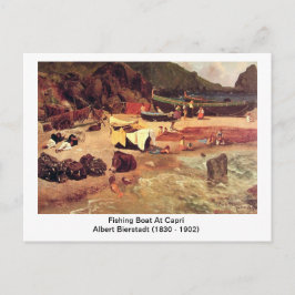 Cartão Postal Albert Bierstadt - Barco De Pesca Em Capri