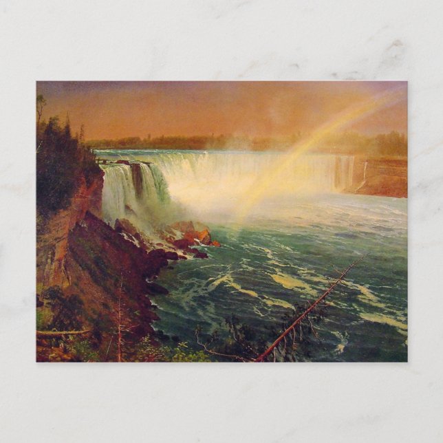 Cartão Postal Albert Bierstadt, Niagara Falls. (Frente)