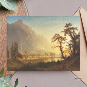 Cartão Postal Albert Bierstadt Sunrise Yosemite Valley Painting