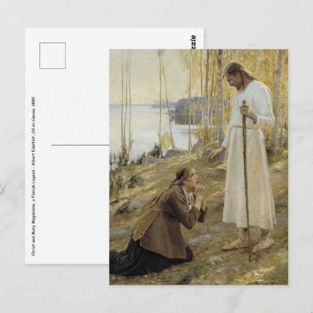 Cartão Postal Albert Edelsense - Cristo e Mary Magdalene (Frente/Verso)