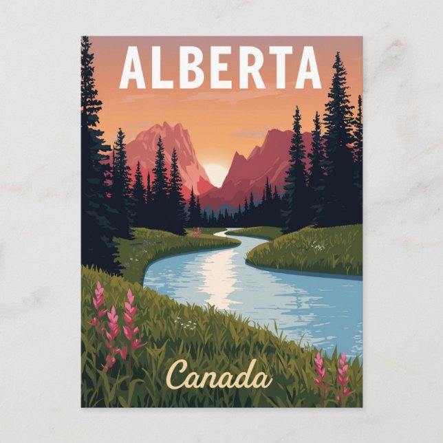 Cartão Postal Alberta Canadá Montanhas Rochosas (Frente)