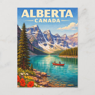 Cartão Postal Alberta Canadá Rochosas Canadenses Viagem Antiga
