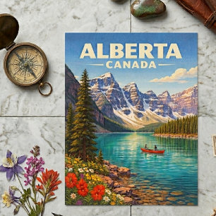 Cartão Postal Alberta Canadá Rochosas Canadenses Viagem Antiga
