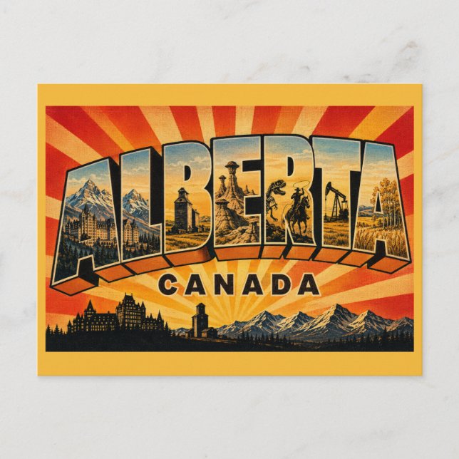 Cartão Postal Alberta Canadá Vintage (Frente)