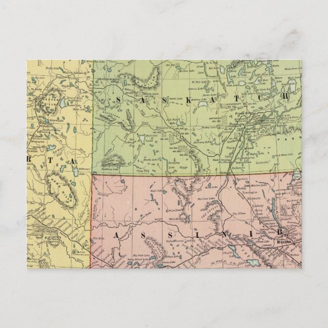 Cartão Postal Alberta, Saskatchewan (Frente)