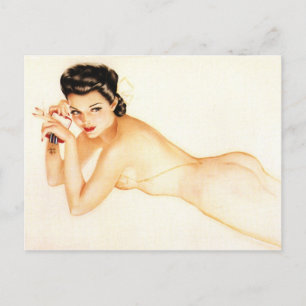 Cartão Postal Alberto Vargas Pin up Vintage