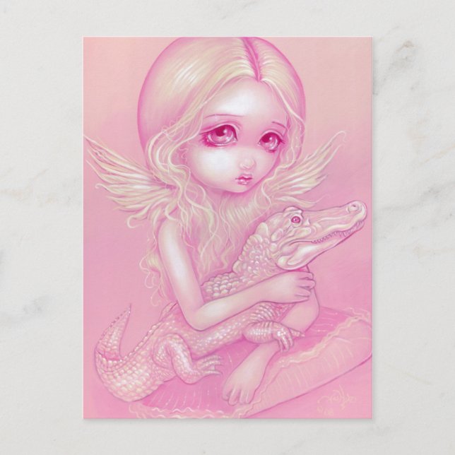 Cartão postal "Albino Alligator Angel" (Frente)