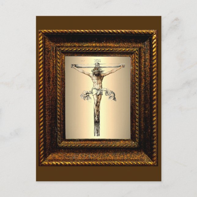 Cartão Postal Albrecht Dürer 1505 Cristo sobre a cruz (Frente)