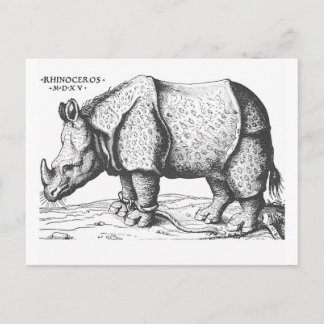 Cartão Postal Albrecht Durer - Rinoceronte