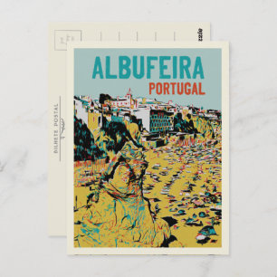 Cartão Postal Albufeira Algarve Lagos litoral de Portugal viagem